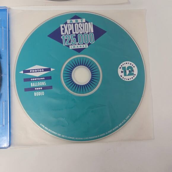 Vintage Macintosh Art Explosion 750,000 Design Software 13 Disc Set 1996 Unused - Picture 16 of 16